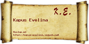 Kapus Evelina névjegykártya